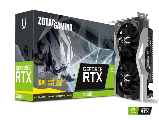 Doppelfan GeForce RTX 2060 SPIEL grafische Karte ZOTAC 14Gbps 6GB Geforce