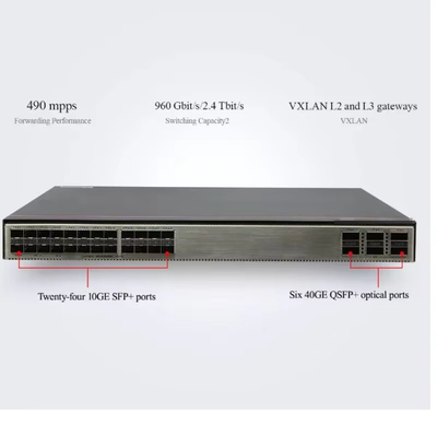 HUAWEI Festschalter S6730-S24X6Q 24 10GE SFP+-Ports, 6 40GE QSFP-Ports 10 Gigabit 1U Stock AC 600w:max 8A Gleichstrom