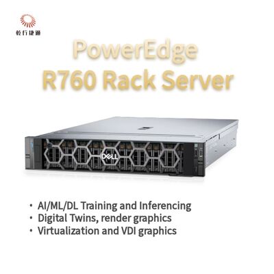 Dell PowerEdge R760 Rack-Server-Modell, Flash-Speichersystem, Xeon-CPU-Server