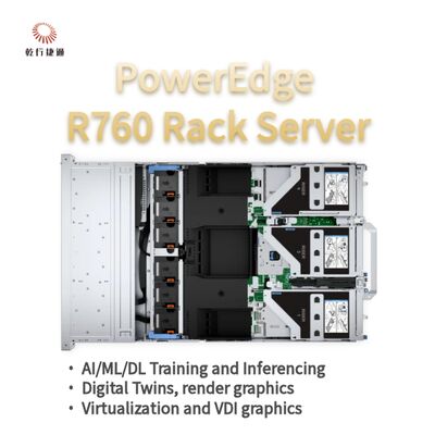 Dell PowerEdge R760 Rack-Server-Modell, Flash-Speichersystem, Xeon-CPU-Server