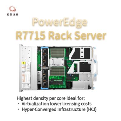 Dell PowerEdge R7715 Rack-Speicher-Server, benutzerdefinierter Speicher-Server, zweiseitiger Server