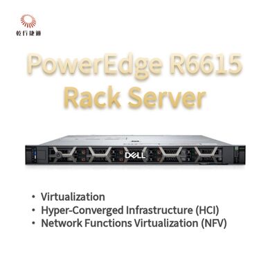 Dell PowerEdge R6615 1U Rack-Server mit 128 Speichern und direkter Flüssigkeitskühlung, benutzerdefinierter Speicherserver, 2-Wege-Server