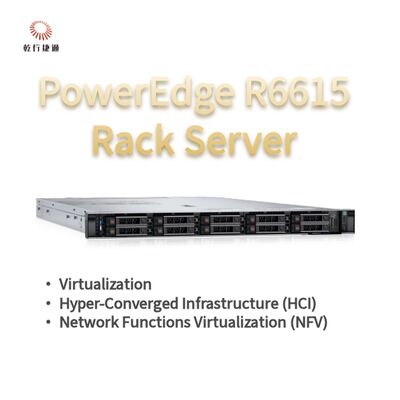 Dell PowerEdge R6615 1U Rack-Server mit 128 Speichern und direkter Flüssigkeitskühlung, benutzerdefinierter Speicherserver, 2-Wege-Server