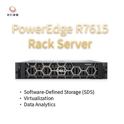 Dell PowerEdge R7615 2U-Server mit 128 Cores Rack-Server, benutzerdefinierter Speicher-Server, 2-Wege-Server