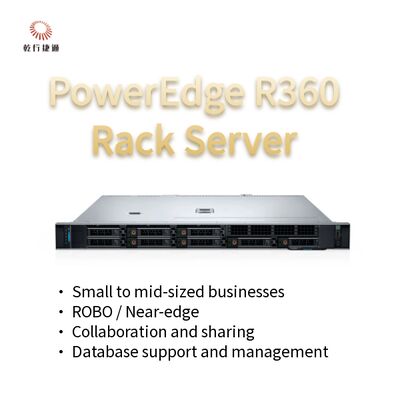 PowerEdge R360 1U Rack Server mit Intel Xeon 6300 Serie, 128 GB DDR5-Speicher und GPU-Unterstützung