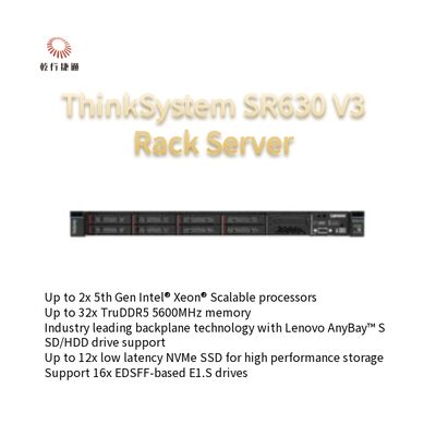  ThinkSystem SR630 V3 Rack Server 2U Xeon Processor In Stock, Intel Xeon Scalable processors

