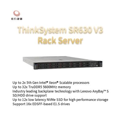 ThinkSystem SR630 V3 Rack Server 2U Xeon Prozessor auf Lager, Intel Xeon skalierbare Prozessoren