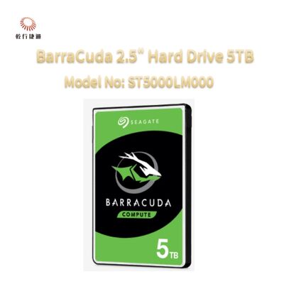 Seagate BarraCuda 2,5-Zoll-Festplatte 5 TB, Modellnummer: ST5000LM000